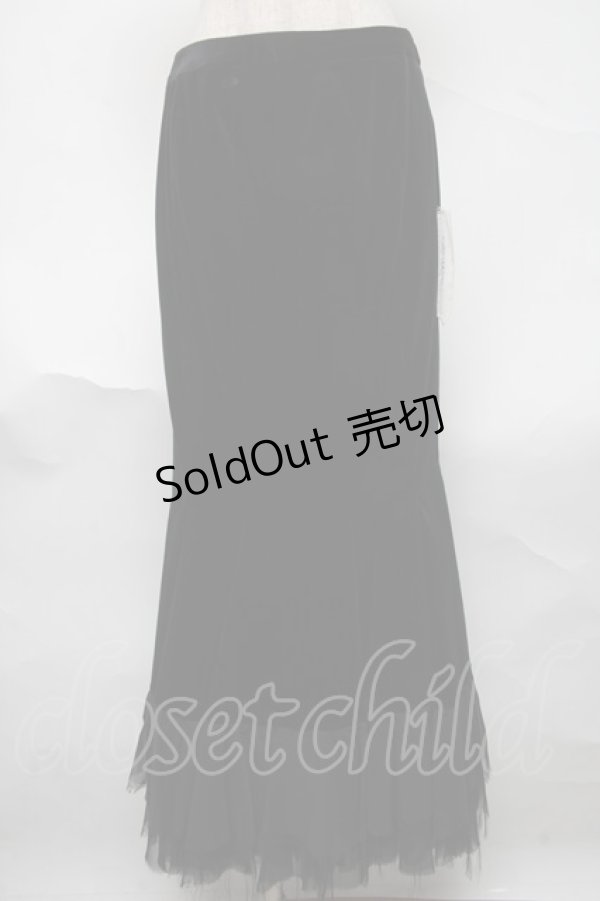 画像1: alice auaa / シフォンフリル別珍マーメイドSK  黒 S-25-06-23-058-AA-SK-HR-ZS (1)