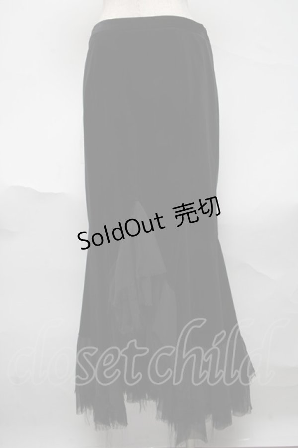 画像2: alice auaa / シフォンフリル別珍マーメイドSK  黒 S-25-06-23-058-AA-SK-HR-ZS (2)