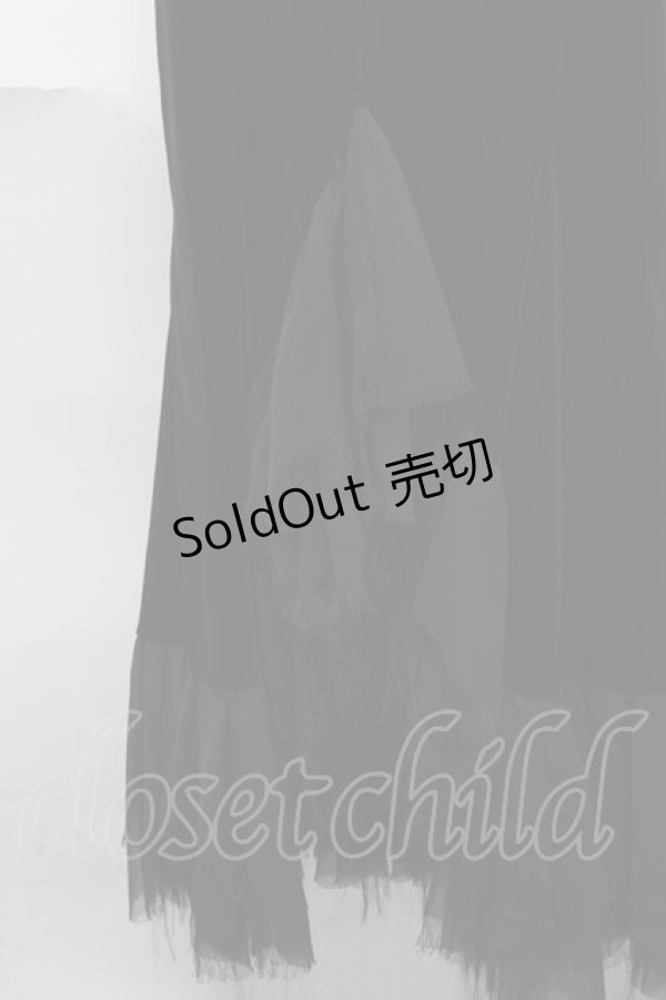 画像3: alice auaa / シフォンフリル別珍マーメイドSK  黒 S-25-06-23-058-AA-SK-HR-ZS (3)