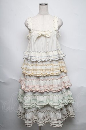 画像: PINK HOUSE / カラフルステッチキャミソールワンピース  アイボリー S-25-06-23-020-LO-OP-SA-ZS