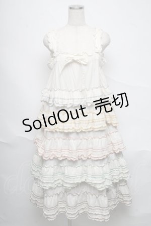 画像: PINK HOUSE / カラフルステッチキャミソールワンピース  アイボリー S-25-06-23-020-LO-OP-SA-ZS