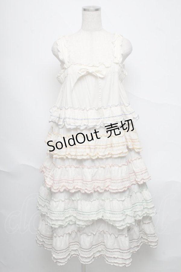 画像1: PINK HOUSE / カラフルステッチキャミソールワンピース  アイボリー S-25-06-23-020-LO-OP-SA-ZS (1)