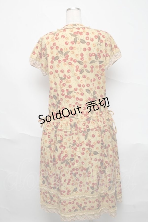 画像2: PINK HOUSE / チェリー半袖ワンピース  イエロー S-25-06-23-022-LO-OP-SA-ZT489 (2)
