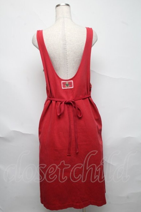 画像2: PINK HOUSE / かおくまワッペンサスデニムスカート  赤 S-25-06-23-025-LO-SK-SA-ZT481 (2)