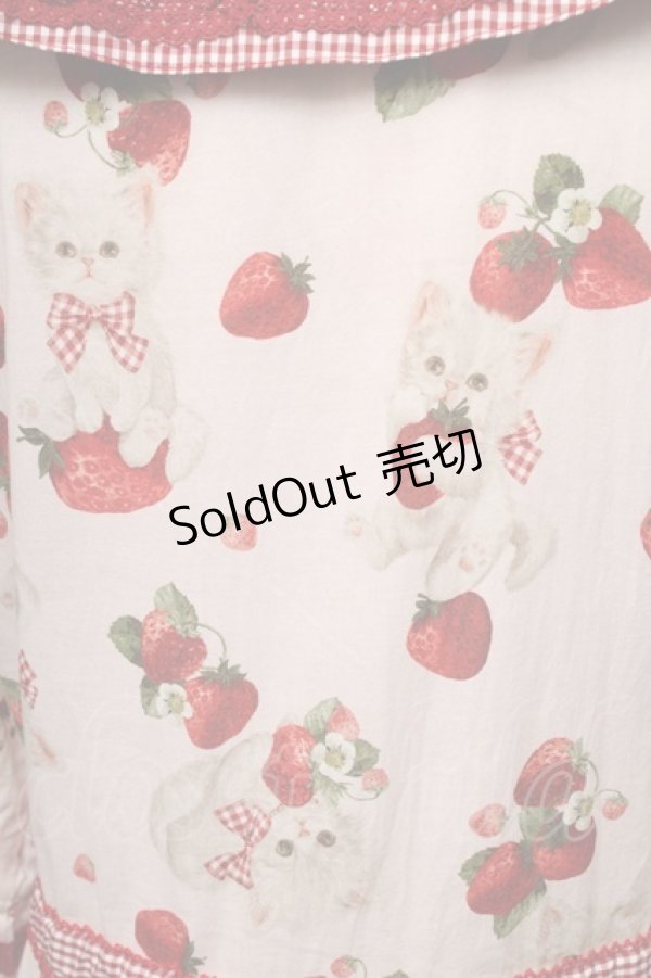 画像3: alcali / サイベリアンストロベリーワンピース  ピンクＸ赤Ｘ白 S-25-06-23-031-LO-OP-SA-ZS (3)