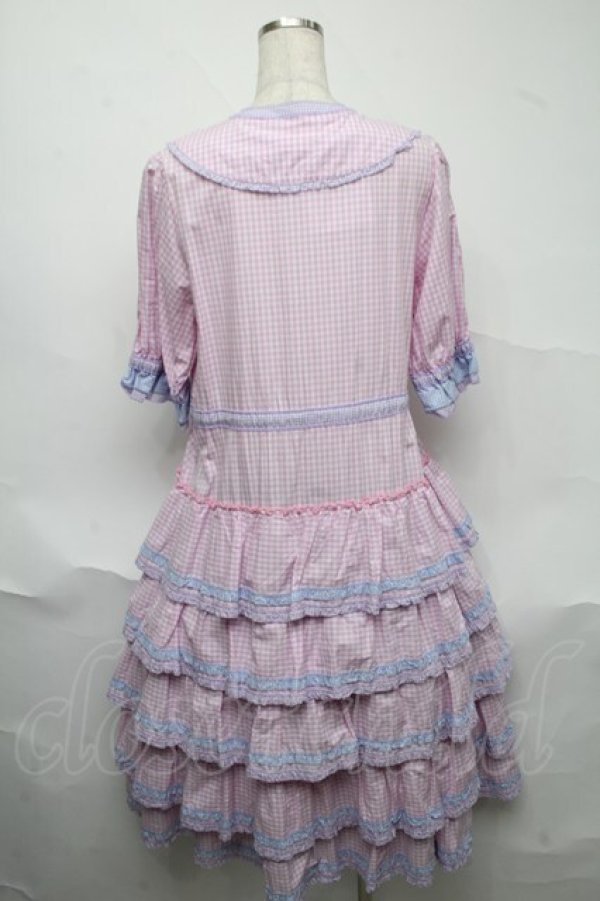 画像2: alcali / コットンギンガム前開きワンピース  ラベンダーチェック S-25-06-23-040-LO-OP-SA-ZS (2)