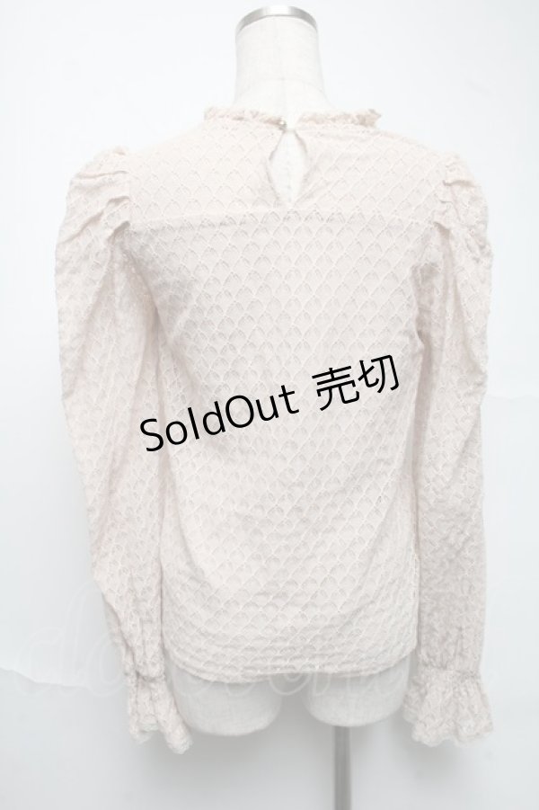 画像2: Amavel / リボン付き総レーストップス  ベージュ S-25-06-25-040-CA-TO-HR-ZH (2)