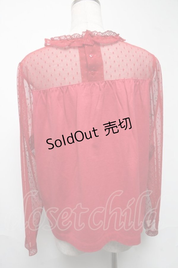 画像2: PINK HOUSE / チュール切替トップス  赤 S-25-06-25-044-LO-TO-AS-ZS (2)