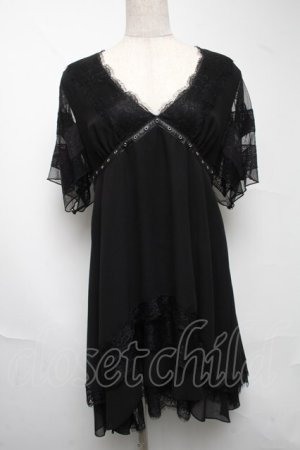 画像: DIESEL / チュール切替ワンピース  黒 S-25-06-25-050-PU-SK-HR-ZS