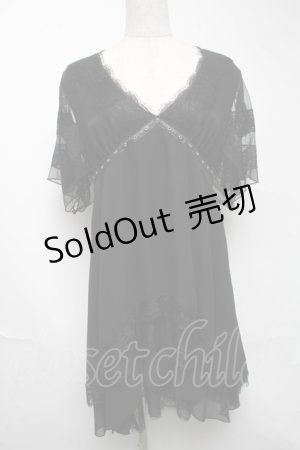 画像: DIESEL / チュール切替ワンピース  黒 S-25-06-25-050-PU-SK-HR-ZS