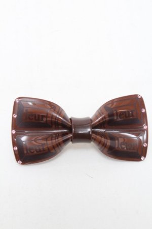 画像: Leur Getter / チョコプリントリボンバレッタ  ブラウン S-25-06-25-010-LU-ZA-AS-ZS