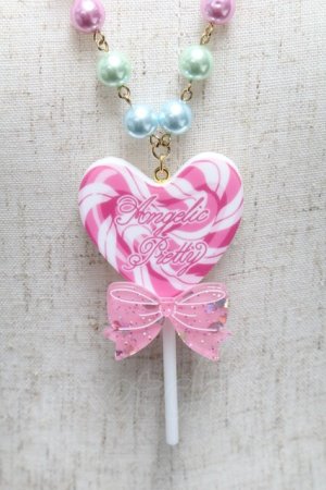 画像: Angelic Pretty / POP Heartロリポップネックレス  ピンク S-25-06-25-016-AP-AC-HR-ZS