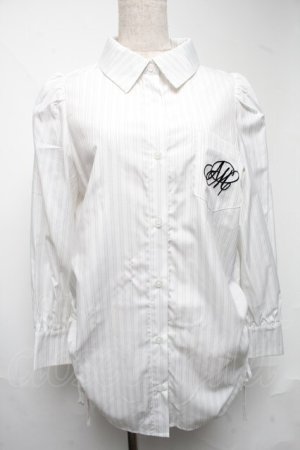 画像: An MILLE / クシュットリボンシャツ  白 S-25-06-25-019-EL-TS-AS-ZS