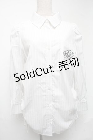 画像: An MILLE / クシュットリボンシャツ  白 S-25-06-25-019-EL-TS-AS-ZS