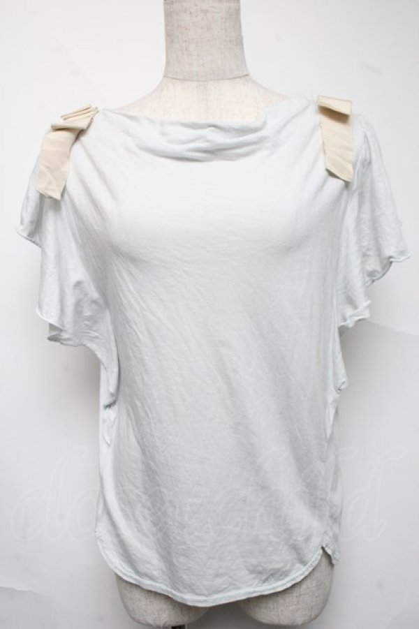 画像1: an another angelus / 袖フリルリボンカットソー  サックス S-25-06-25-028-CA-TO-HR-ZT070 (1)