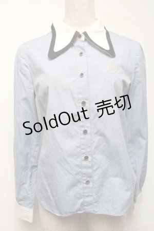 画像: MILK / M刺繍ブラウス  サックス S-25-06-25-030-ML-BL-AS-ZT018