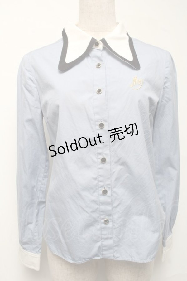 画像1: MILK / M刺繍ブラウス  サックス S-25-06-25-030-ML-BL-AS-ZT018 (1)