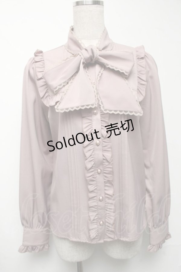 画像1: Amavel / Classical Dollボウタイリボンブラウス F モカ S-25-06-25-031-CA-BL-SZ-ZT018 (1)