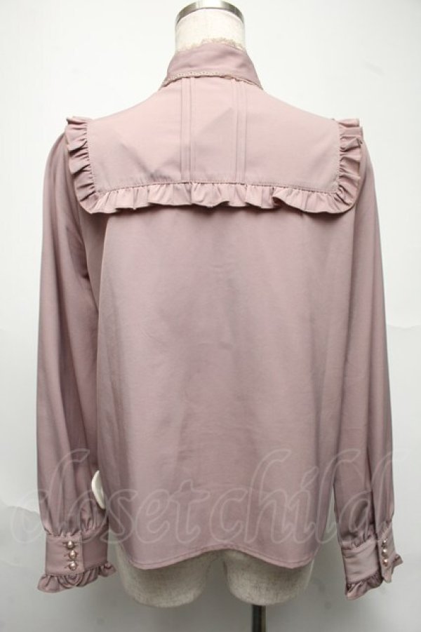 画像2: Amavel / Classical Dollボウタイリボンブラウス F モカ S-25-06-25-031-CA-BL-SZ-ZT018 (2)