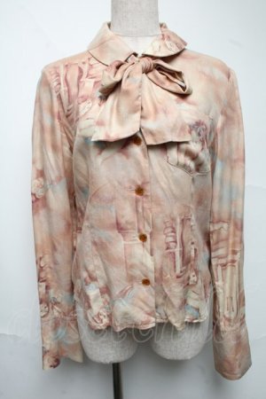 画像: Jane Marple / 天使総柄ブラウス  ベージュ S-25-06-25-038-JM-BL-AS-ZS