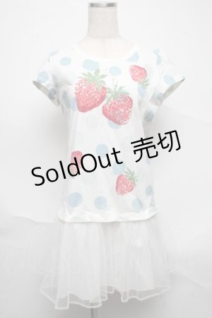 画像: Jane Marple / いちごカットワンピース  白 S-25-06-26-042-JM-OP-AS-ZS