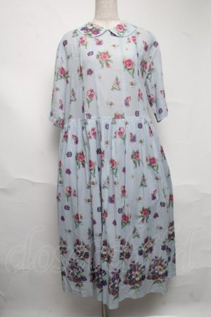 画像: Jane Marple Dans Le Salon / Viola gardenラウンドカラードレス  サックス S-25-06-26-050-JM-OP-HR-ZS