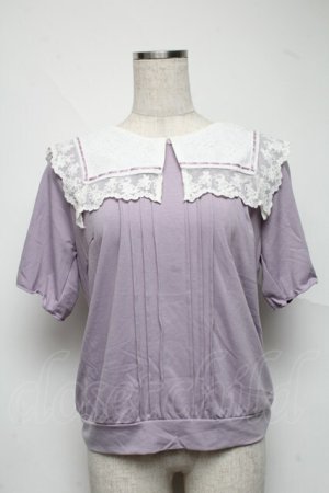 画像: axes femme / レースセーラープルオーバー  ラベンダー S-25-06-26-020-AX-TO-HR-ZS