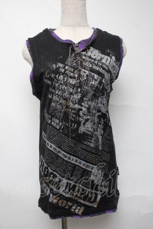 画像: PUNK / レイヤードタンク  黒ｘ紫 S-25-06-26-038-PU-TO-AS-ZS