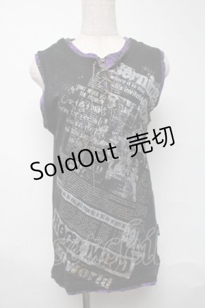 画像: PUNK / レイヤードタンク  黒ｘ紫 S-25-06-26-038-PU-TO-AS-ZS