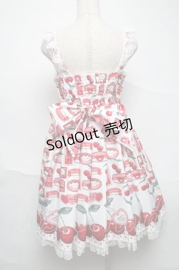 画像2: Angelic Pretty / Cherry Jam Labelジャンパースカート  白 S-25-06-26-041-AP-OP-HR-ZS (2)