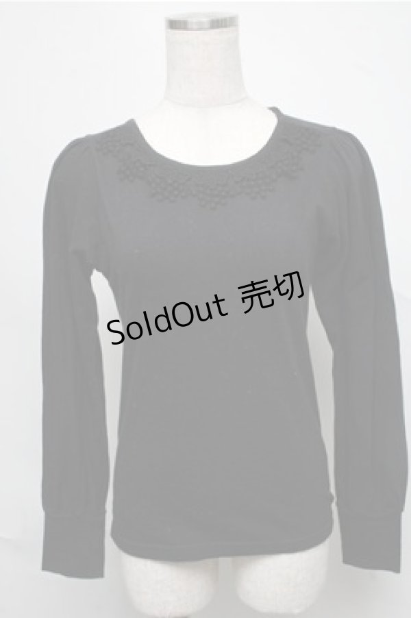 画像1: Emily Temple cute / レースカットソー  黒 S-25-06-27-041-ET-TO-AS-ZT491 (1)