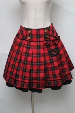 画像: Angelic Pretty / タータンチェックレッスンスカート  アカ S-25-06-27-047-AP-SK-SZ-ZS