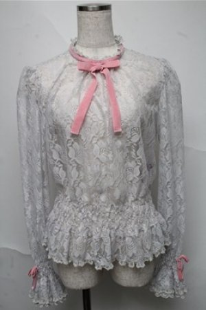 画像: Angelic Pretty / Lacy Girlブラウス  グレー S-25-06-27-011-AP-BL-HR-ZS