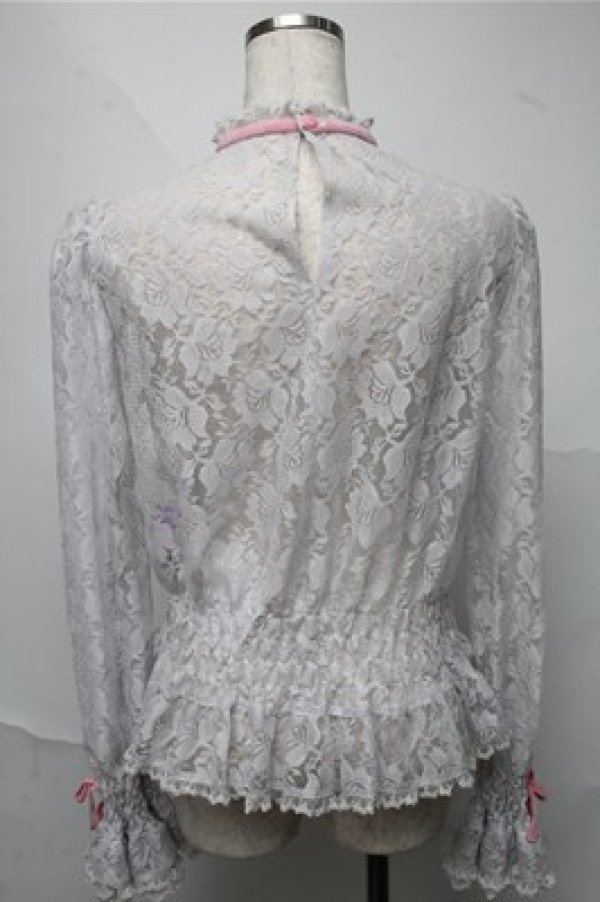 画像2: Angelic Pretty / Lacy Girlブラウス  グレー S-25-06-27-011-AP-BL-HR-ZS (2)