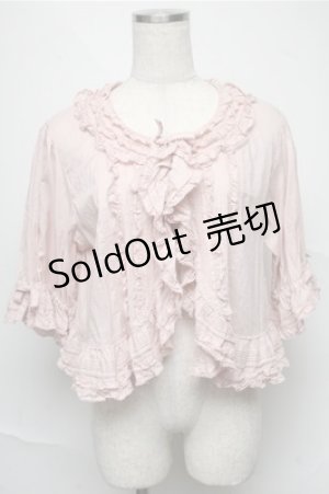 画像: PINK HOUSE / ローンボレロ風ブラウス  ピンク S-25-06-27-023-LO-BL-AS-ZS