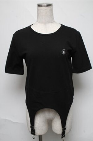 画像: PUNK / デザイン半袖カットソー  黒 S-25-06-27-038-PU-TO-AS-ZS