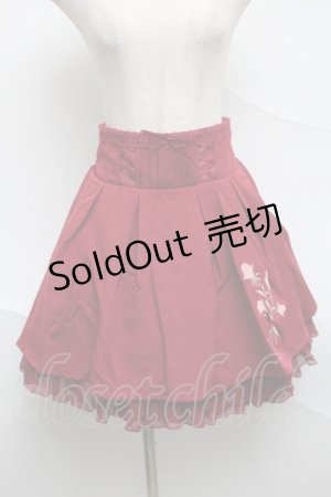 画像: LIZ LISA / 花モチーフ付スカート  赤 S-25-07-01-063-LO-SK-AS-ZS
