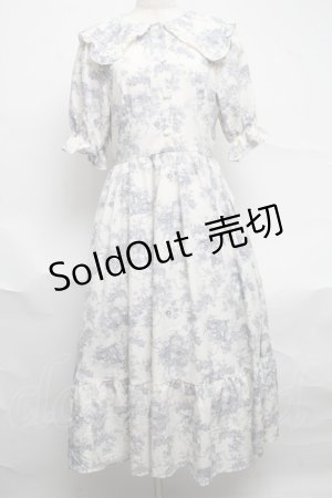 画像: m petit by misako / トワルドジュイワンピース  オフｘブルー S-25-07-01-032-LO-OP-HR-ZS