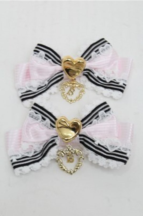 画像1: BABY,THE STARS SHINE BRIGHT / Queen of Hearts リボンクリップ  ピンク S-25-07-03-1005-BA-ZA-AS-ZS (1)