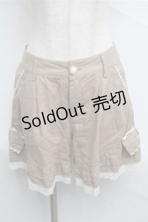 画像: axes femme / 裾リボンショートパンツ  ベージュ S-25-07-03-1059-AX-PA-AS-ZI