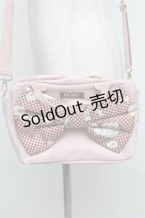 画像: PINK HOUSE / ギンガムリボンショルダーバッグ  ピンク S-25-07-03-1011-LO-BG-HR-ZT501