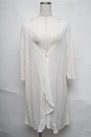 画像: axes femme / バックレースロングカーディガン  キナリ S-25-07-03-1016-AX-TO-HR-ZS
