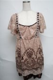 画像1: axes femme / 総レースフロッキーチュニック  ピンクベージュ S-25-07-03-1021-AX-TO-HR-ZS (1)