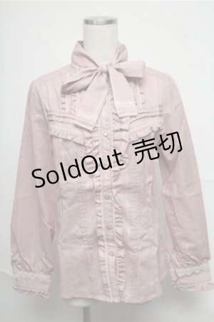 画像: axes femme / ボウタイ付き長袖フリルブラウス  ピンク S-25-07-03-1023-AX-BL-HR-ZI