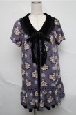 画像1: axes femme / バラ柄シフォンワンピース  パープル S-25-07-03-1028-AX-OP-HR-ZS (1)