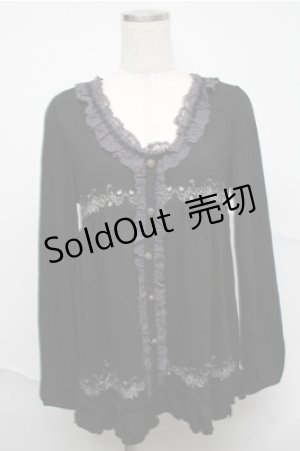 画像: axes femme / カーディガン風プルオーバー  黒 S-25-07-03-1037-AX-TO-HR-ZS