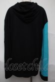 画像2: NieR Clothing / バイカラーカーディガン【フロントボタン】  黒ｘブルー S-25-07-03-032-PU-TO-HR-ZS (2)
