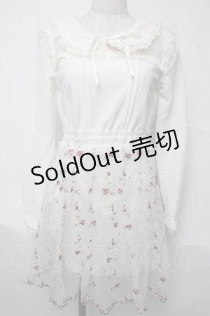 画像: LIZ LISA / お花刺繍チュールワンピース  オフ S-25-07-03-034-LO-OP-AS-ZI