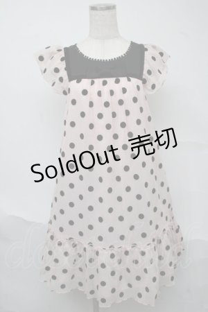 画像: Emily Temple cute / フロッキードットチュールワンピース  ピンク S-25-07-04-039-ET-OP-HR-ZS