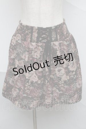 画像: axes femme / ゴブランプリントスカート  黒 S-25-07-04-051-AX-SK-HR-ZS